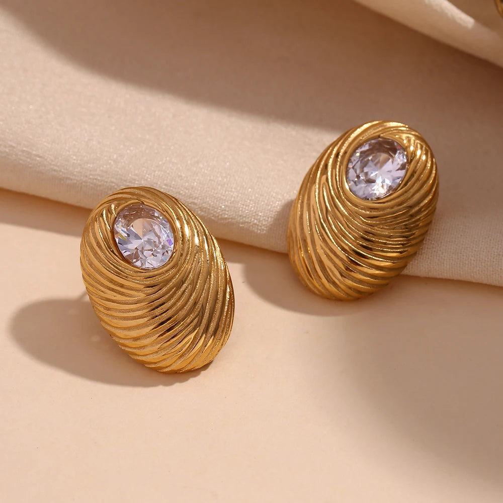 Exquisite Zircon Bird's Nest Earrings