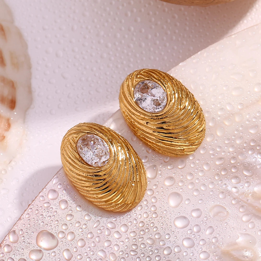 Exquisite Zircon Bird's Nest Earrings