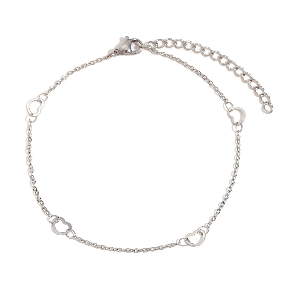 Elegant Silver Geometric Anklet