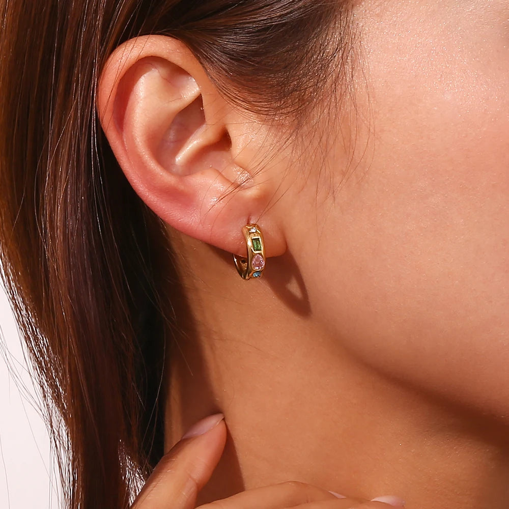 Luxurious Zircon Hoop Earrings