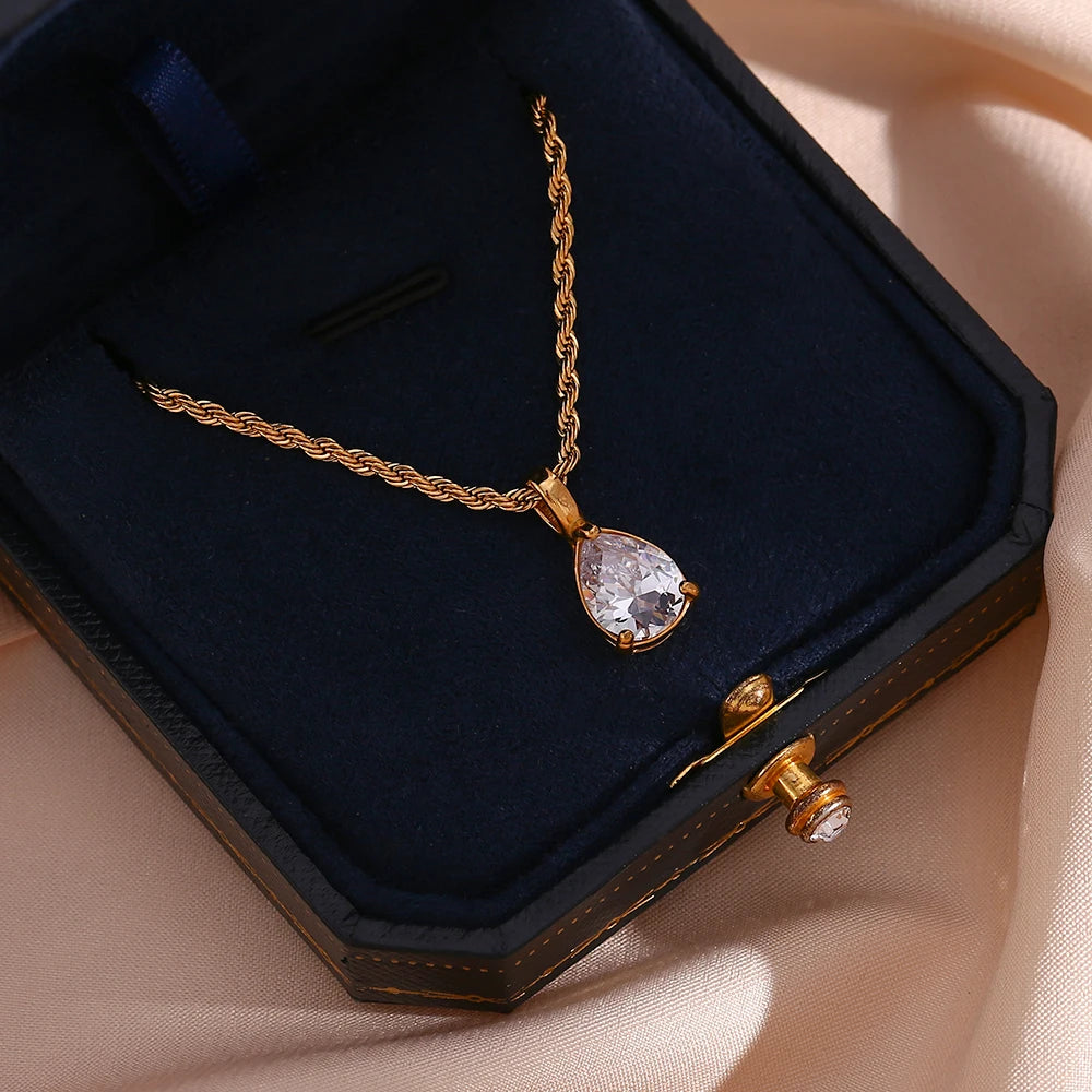 Elegant Birthstone Necklace with Zircon Pendant