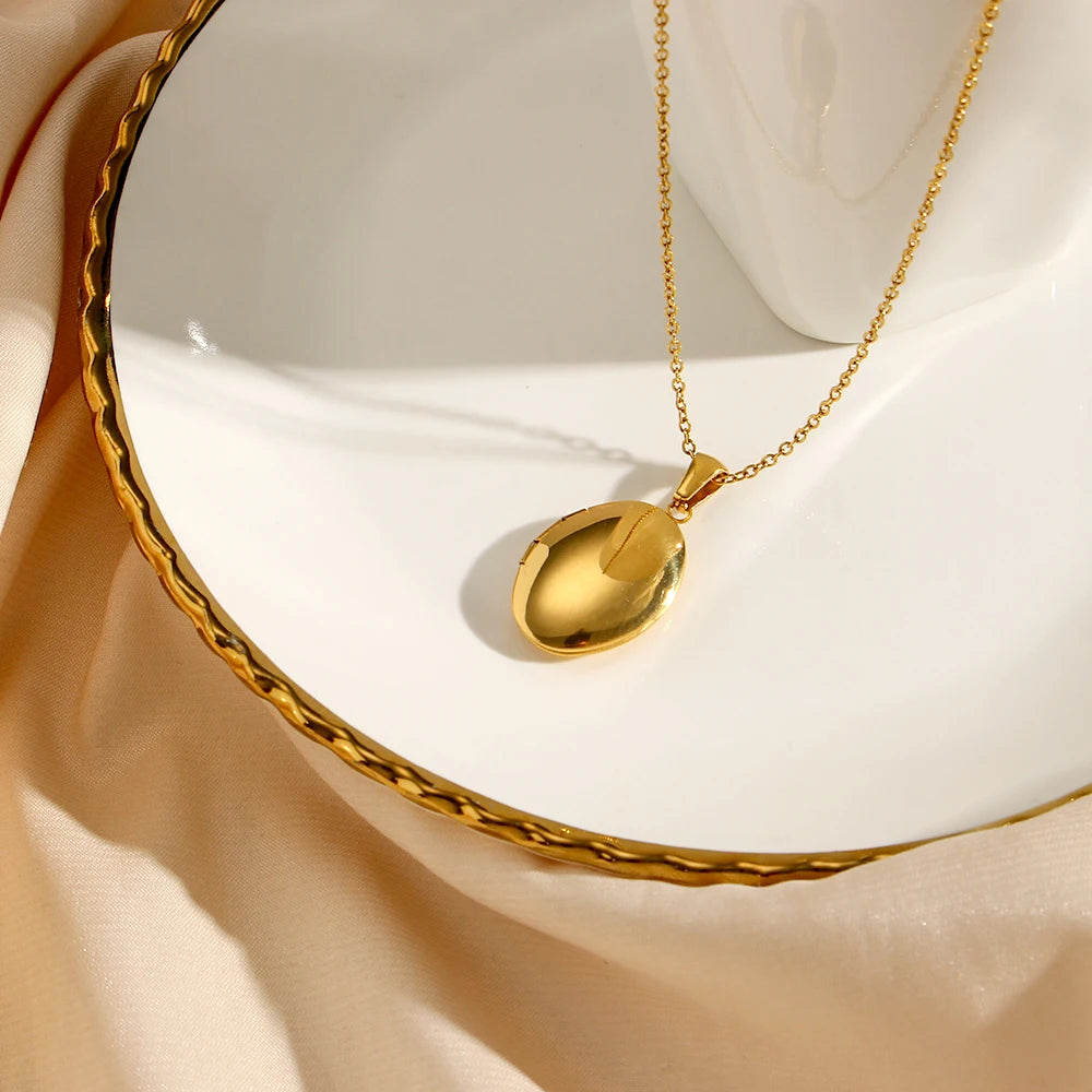 Memory Locket Gold Necklace