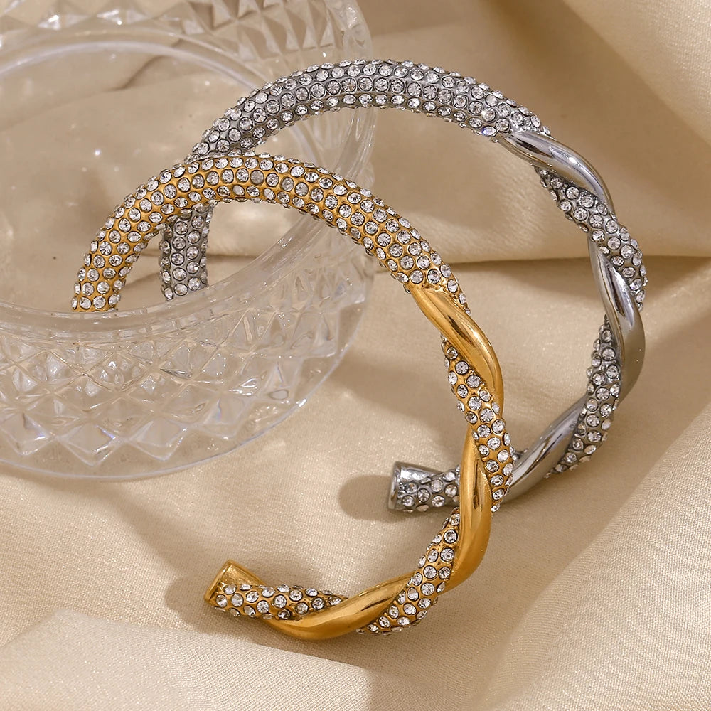 Asymmetric Rhinestone Adjustable Bracelet