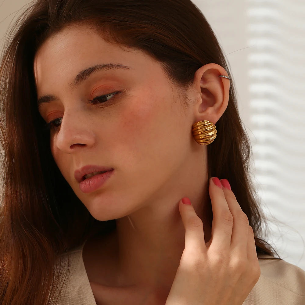 Insect Pupa Shaped Stud Earrings