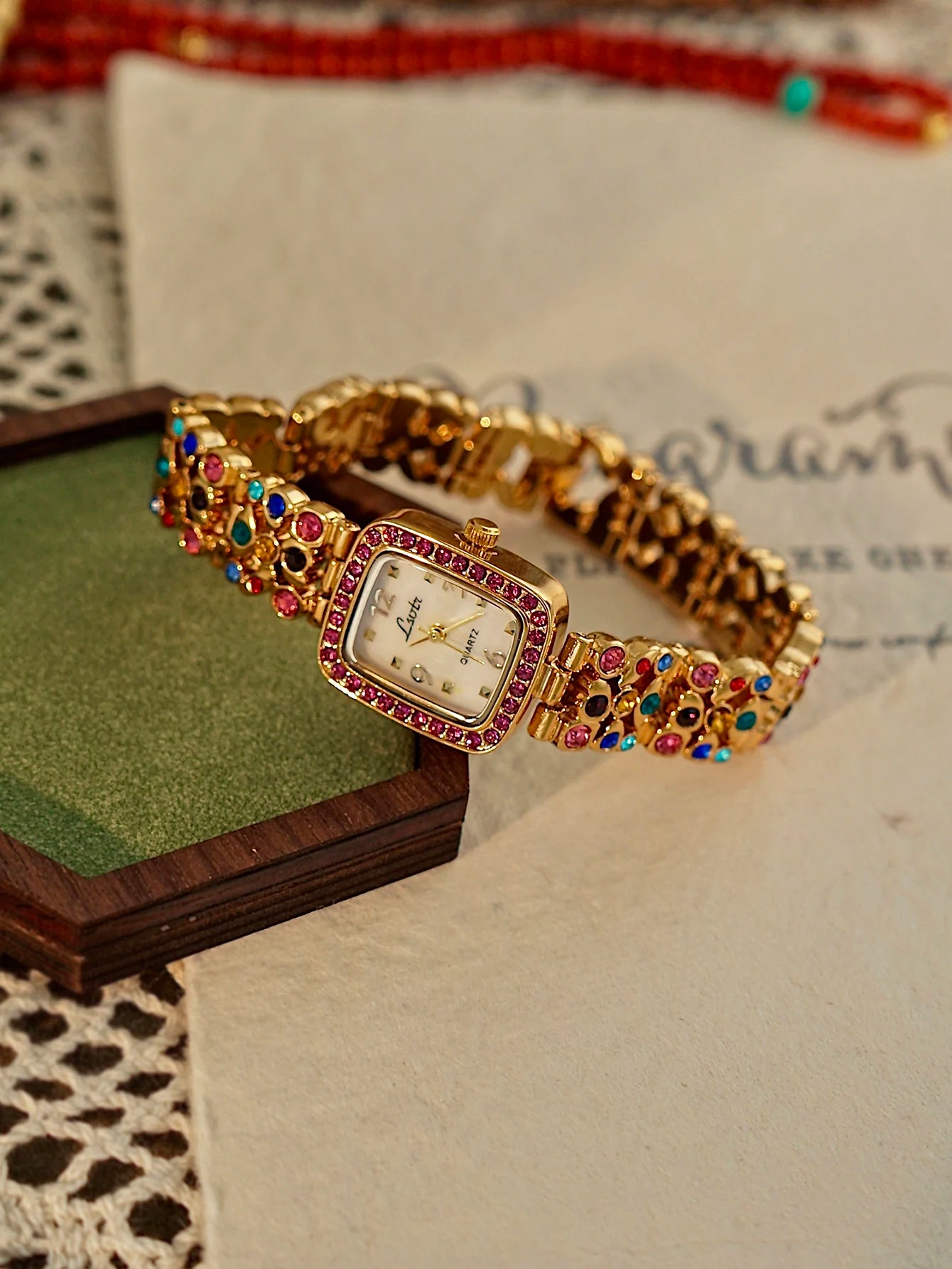 Rhinestone Gemstone Quartz Watch