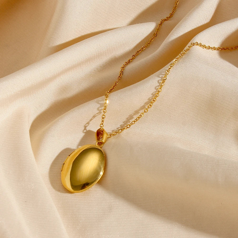 Memory Locket Gold Necklace