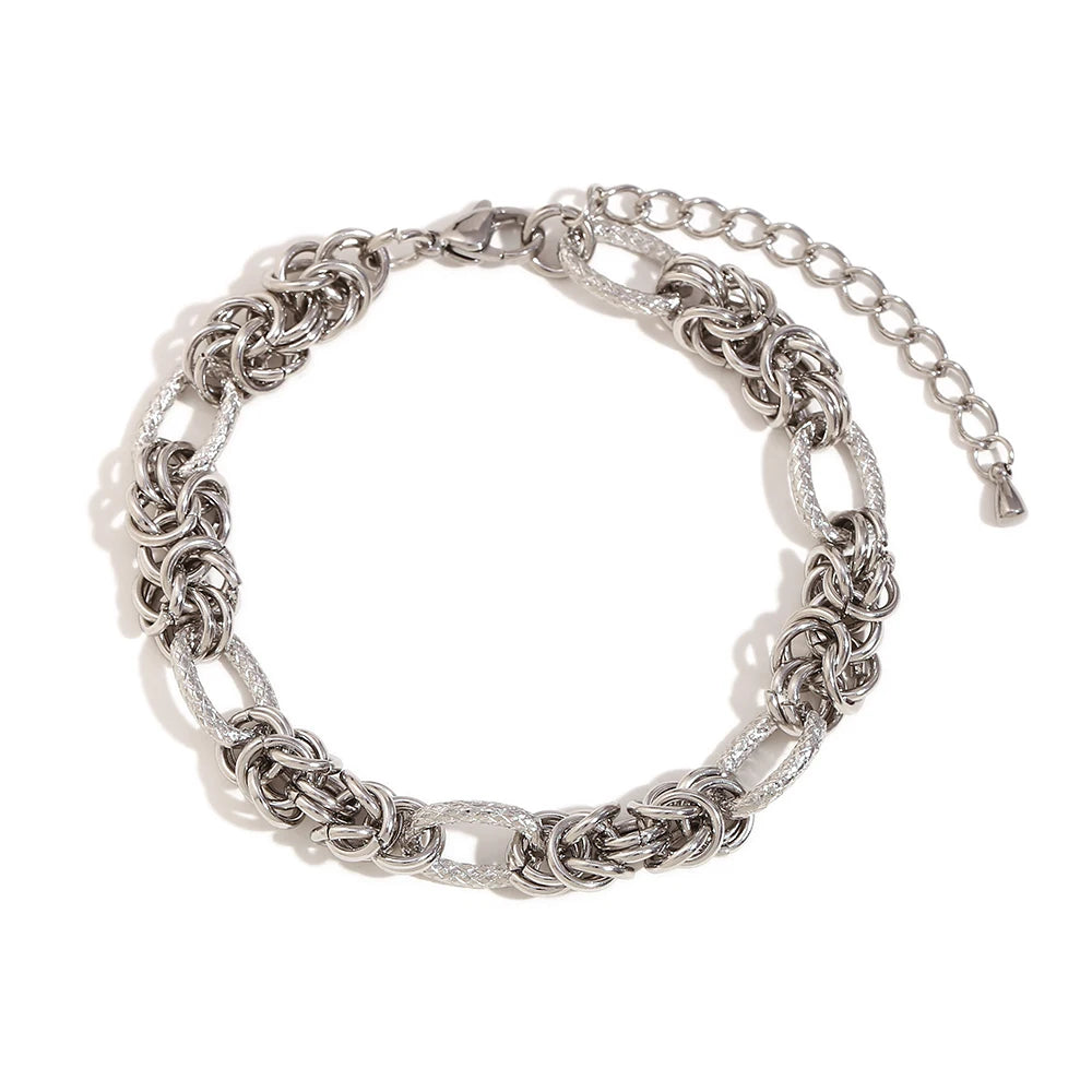 Elegant Silver Geometric Anklet