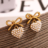 Pearl Love Pendant Bow Knot Earrings