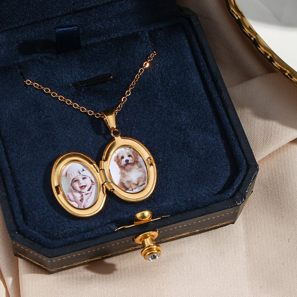 Memory Locket Gold Necklace