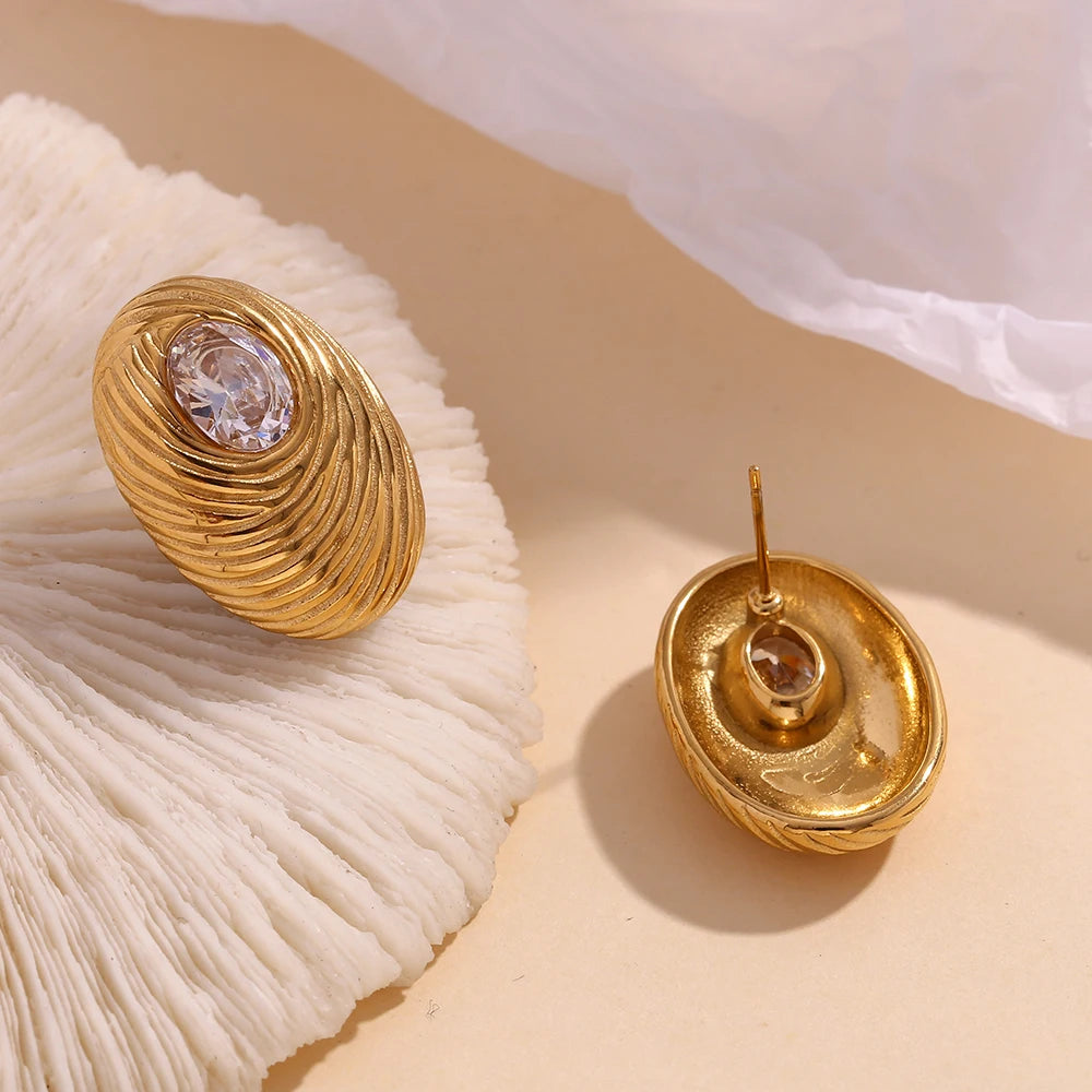 Exquisite Zircon Bird's Nest Earrings