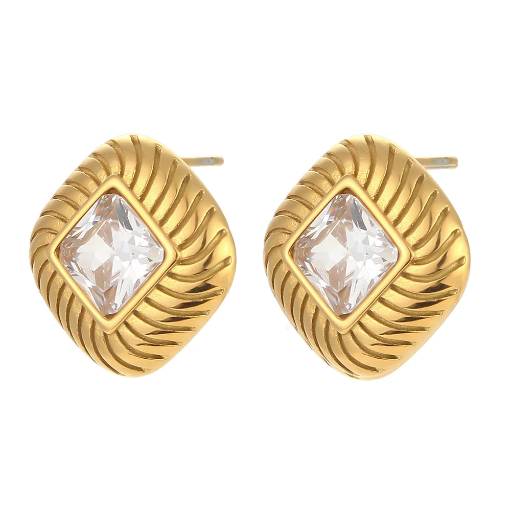 Luxury Zircon Stud Earrings