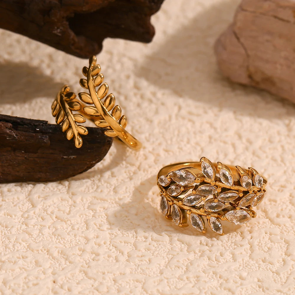 Exquisite Rhinestone Branch Ring