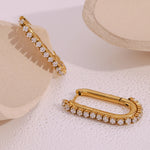 18K Gold Plated Zirconia Hoop Earrings