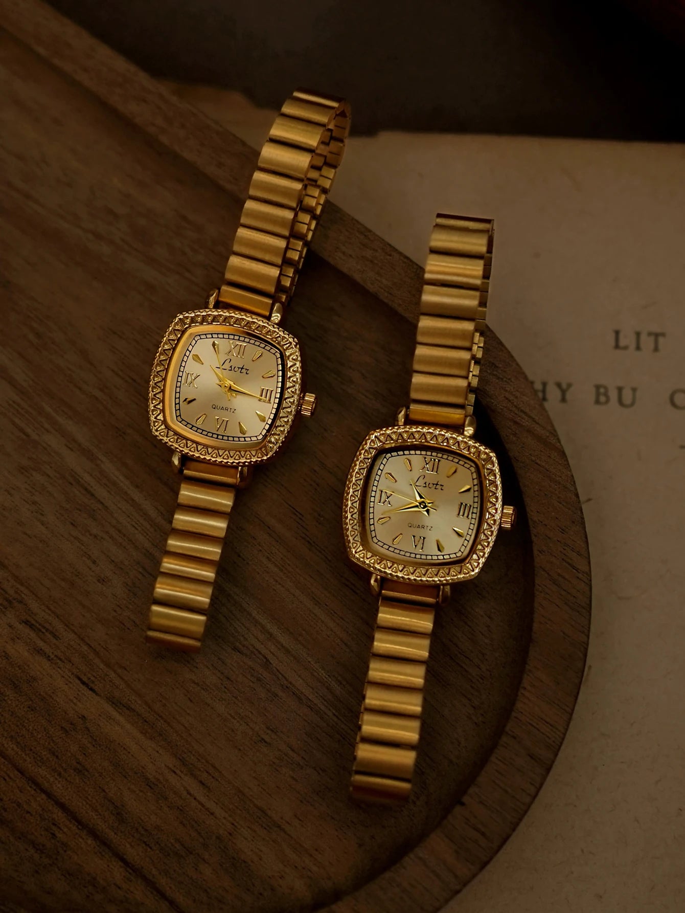 Elegant Gold Square Dial Watch