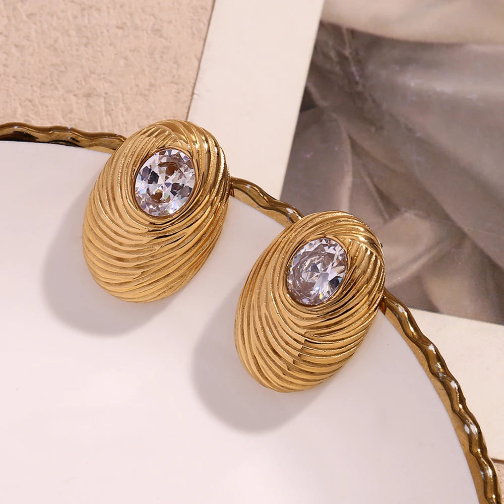 Exquisite Zircon Bird's Nest Earrings