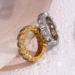 Heart Shape Rhinestone Ring 18k Gold Plated Jewelry