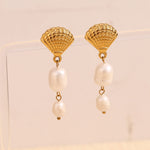 Shell Pearl Tassel Earrings