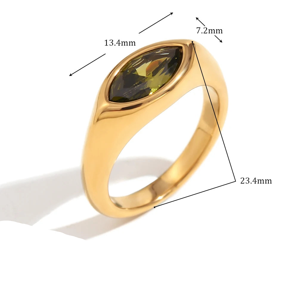 Colorful Geometric Zircon Ring