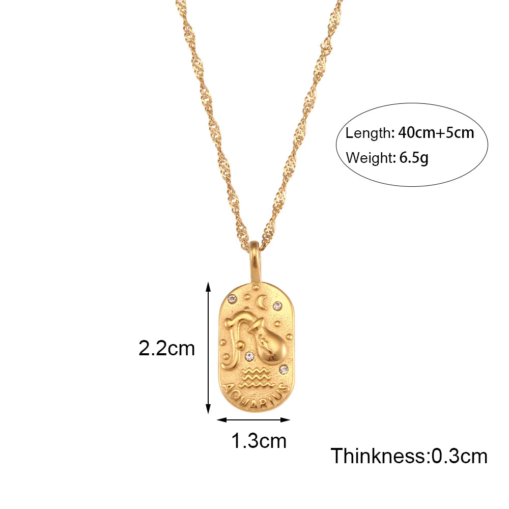 Elegant Zodiac Sign Pendant Necklaces