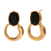 Oval Green Zircon Gold Plated Earrings