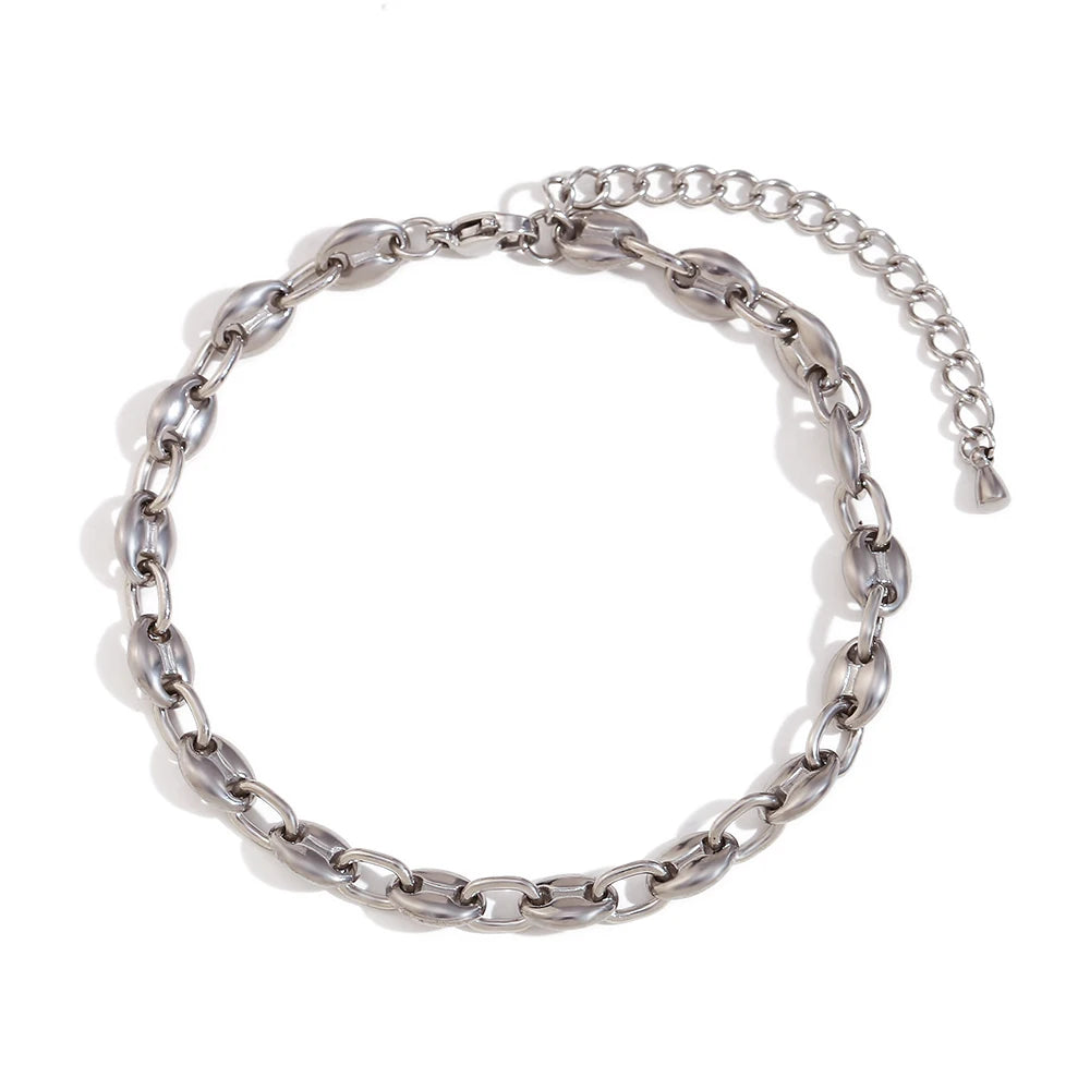 Elegant Silver Geometric Anklet