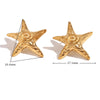 Whirlpool Hammer Pattern Star Shell Pearl Earrings