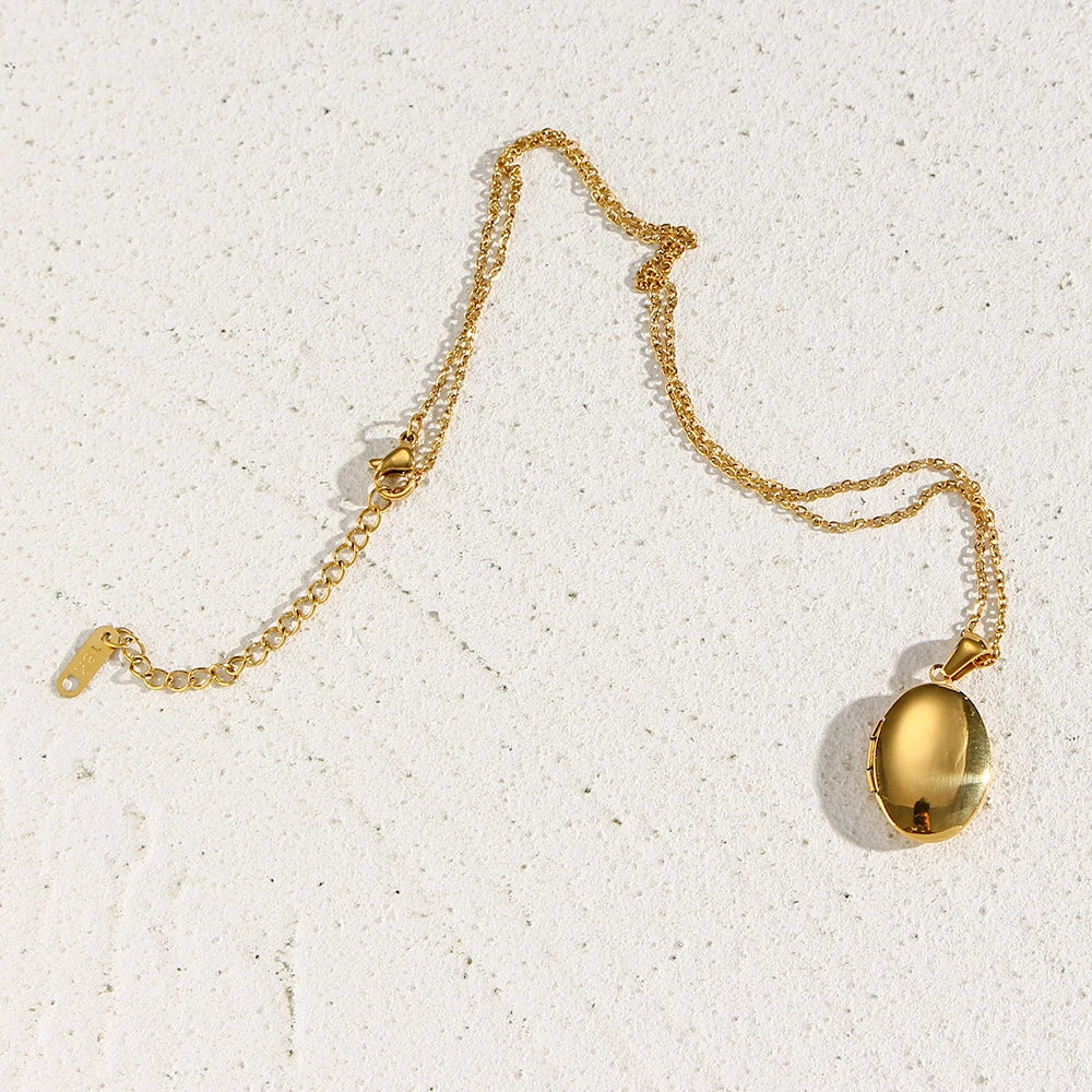 Memory Locket Gold Necklace