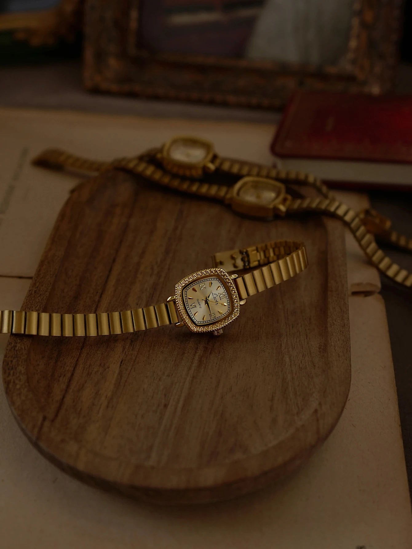 Elegant Gold Square Dial Watch