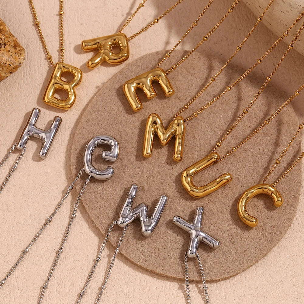 Party Balloon Letter Pendant Necklace