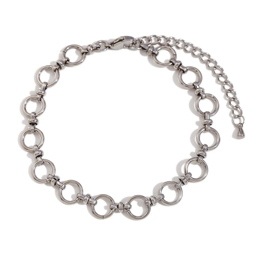 Elegant Silver Geometric Anklet