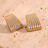 Elegant Trapezium Stripe Stud Earrings