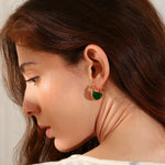 Vintage Green Agate Earrings