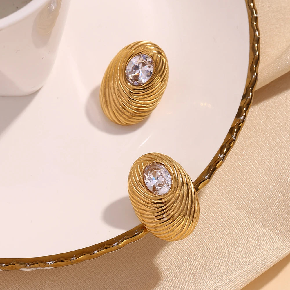 Exquisite Zircon Bird's Nest Earrings