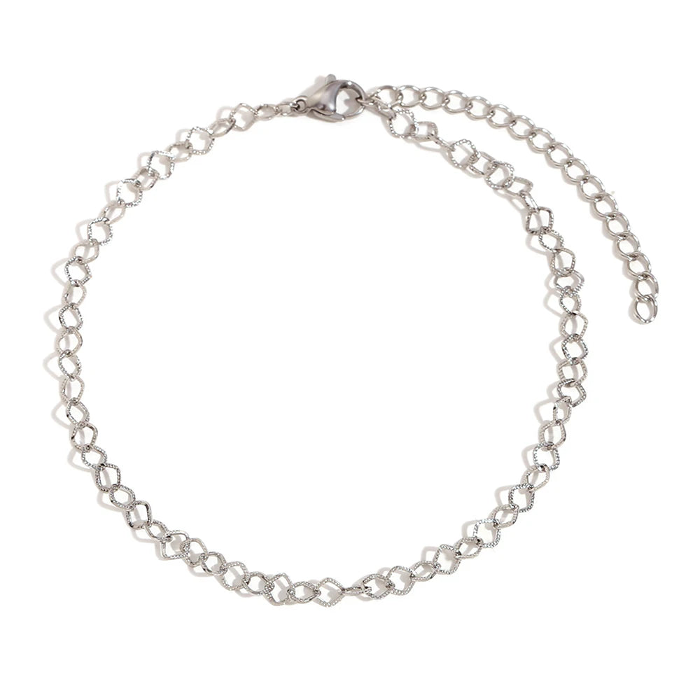 Elegant Silver Geometric Anklet