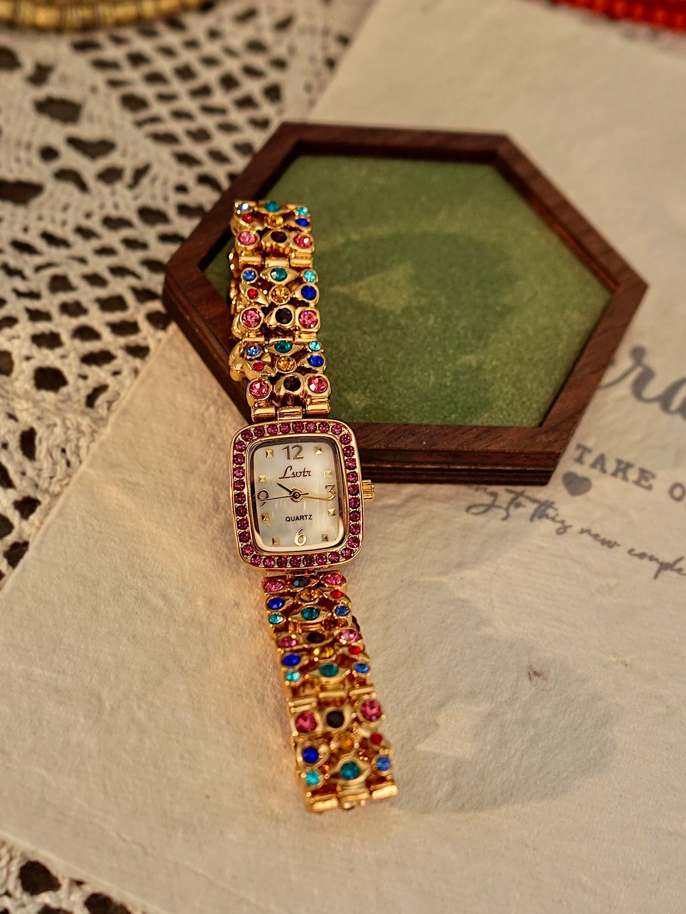 Rhinestone Gemstone Quartz Watch