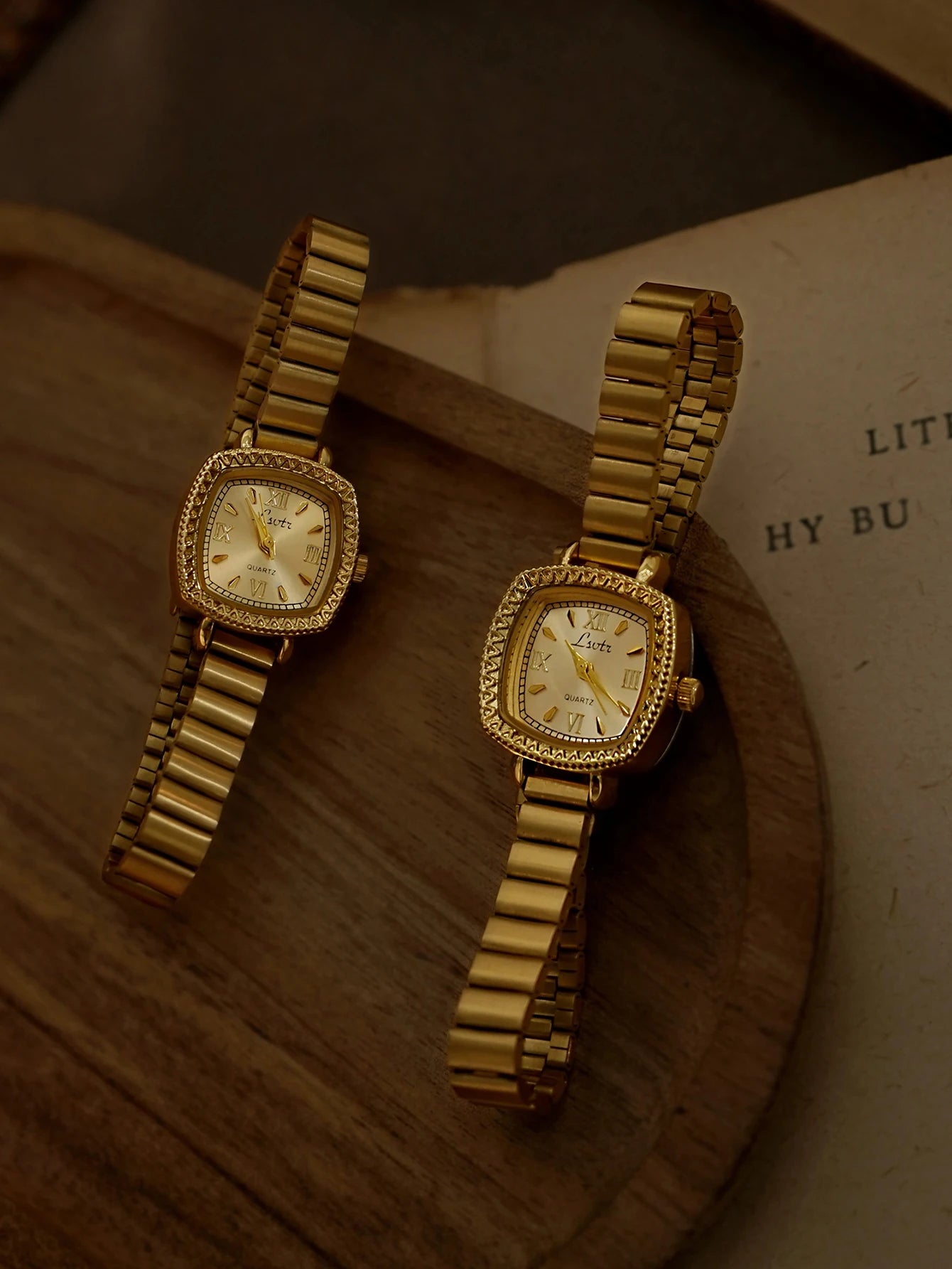 Elegant Gold Square Dial Watch