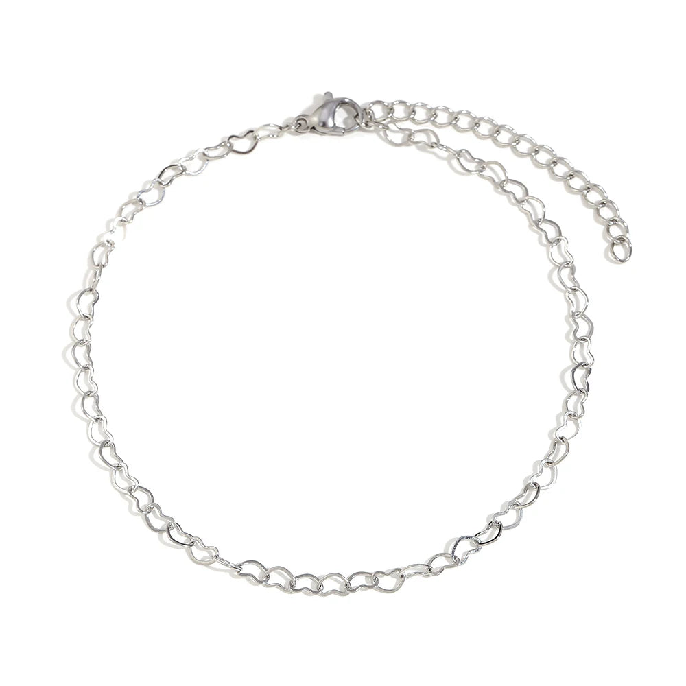 Elegant Silver Geometric Anklet