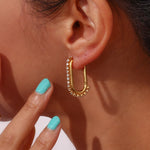 18K Gold Plated Zirconia Hoop Earrings