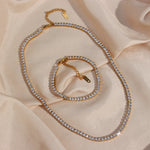 Luxury Zircon Tennis Chain Necklace & Bracelet Set