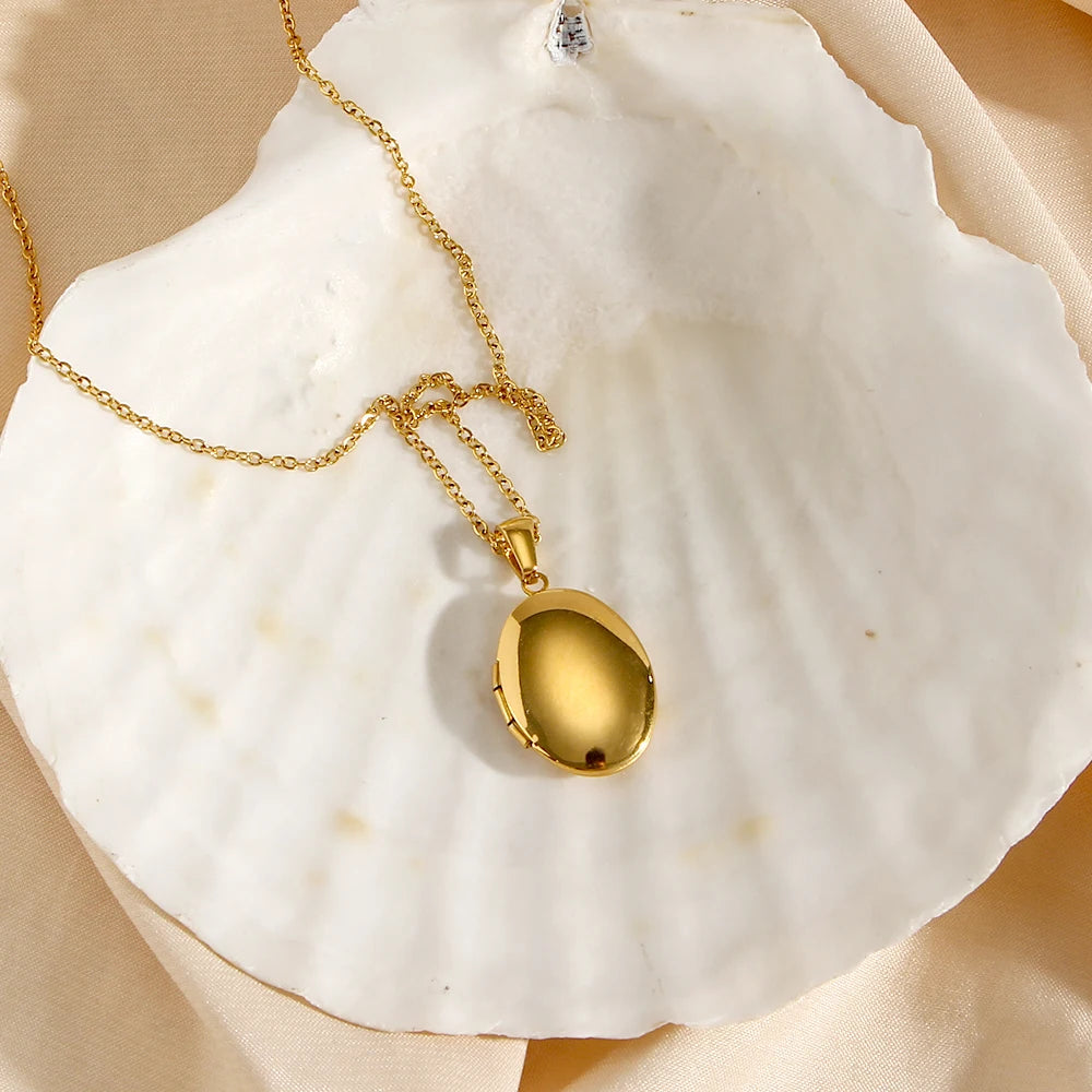 Memory Locket Gold Necklace