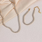 Luxury Zircon Tennis Chain Necklace & Bracelet Set