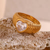 Heart Light Wave Zircon Ring