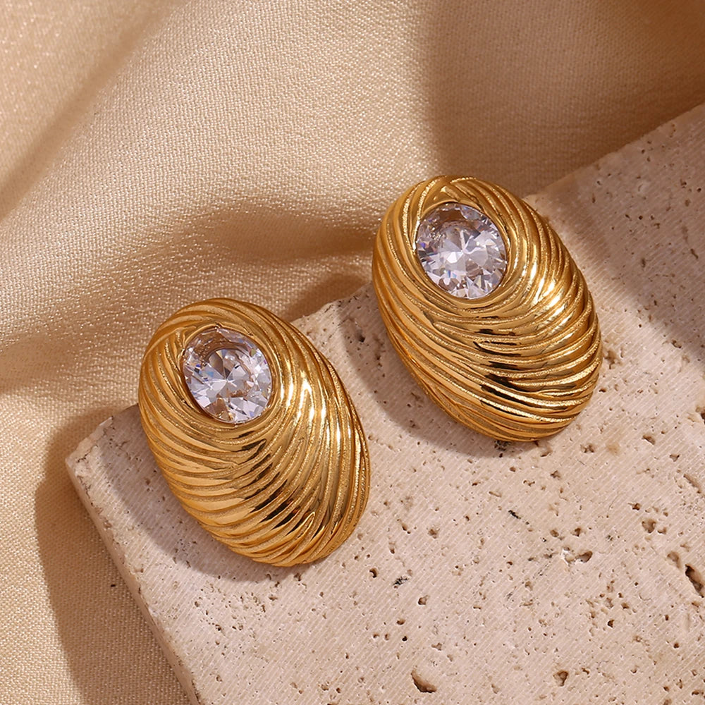 Exquisite Zircon Bird's Nest Earrings