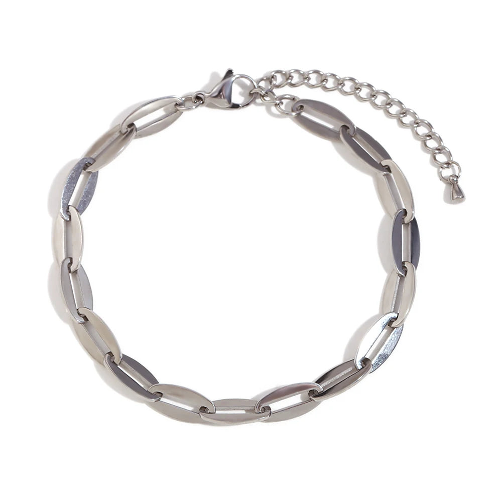 Elegant Silver Geometric Anklet