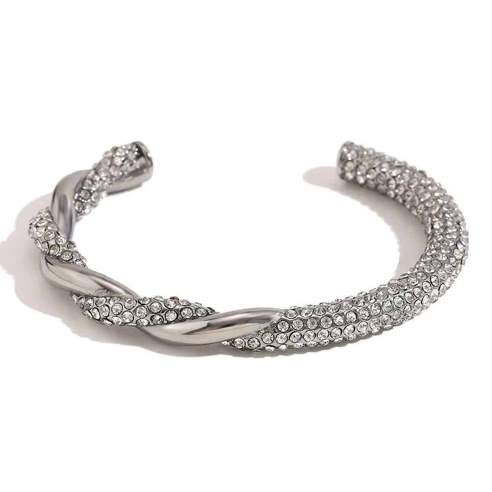 Asymmetric Rhinestone Adjustable Bracelet