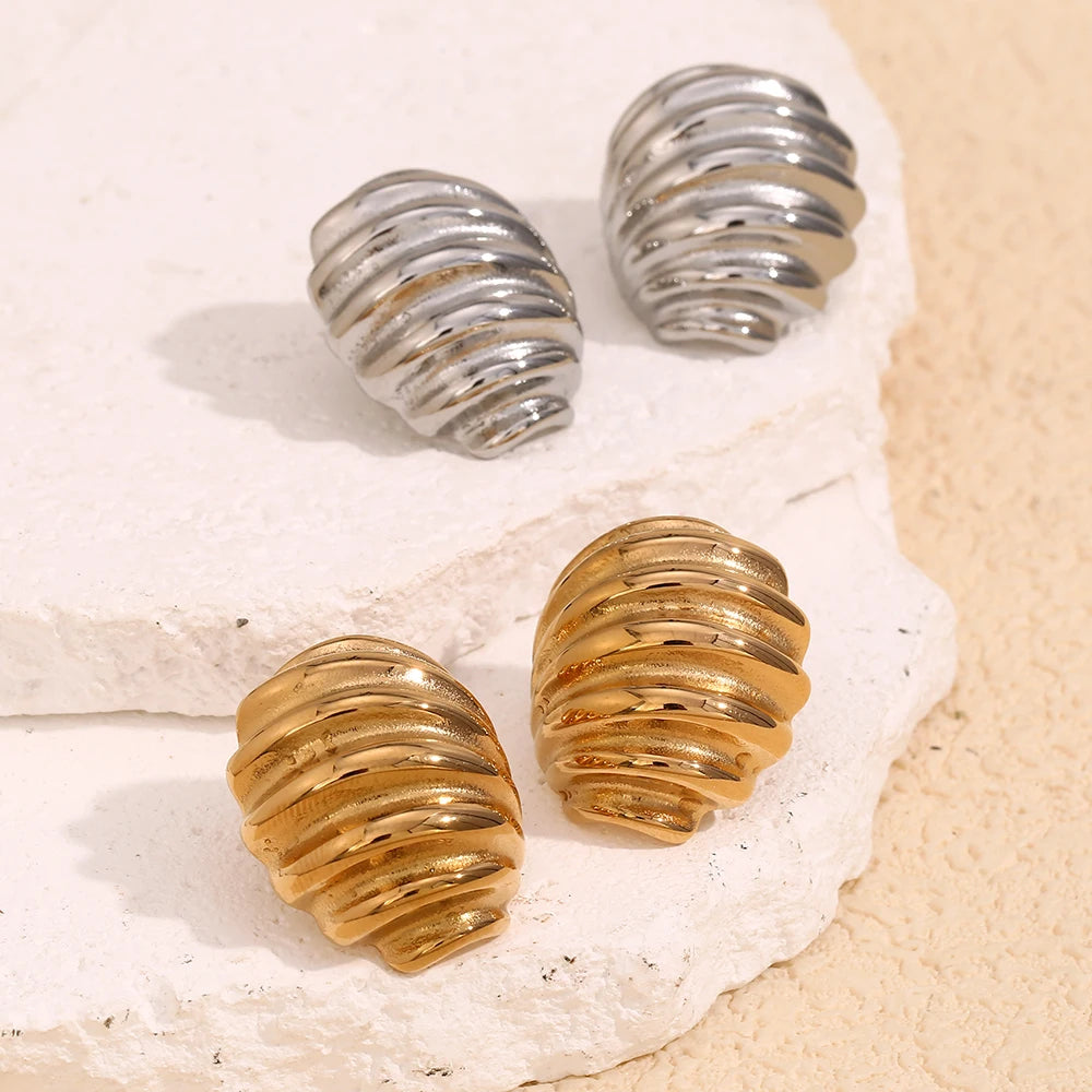 Insect Pupa Shaped Stud Earrings