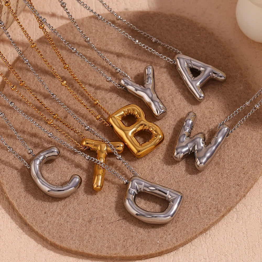 Party Balloon Letter Pendant Necklace