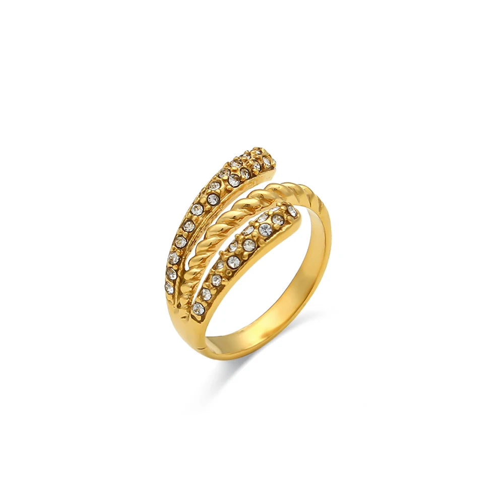 Vintage Zircon Twisted Ring