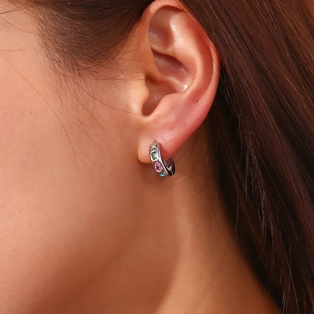 Luxurious Zircon Hoop Earrings