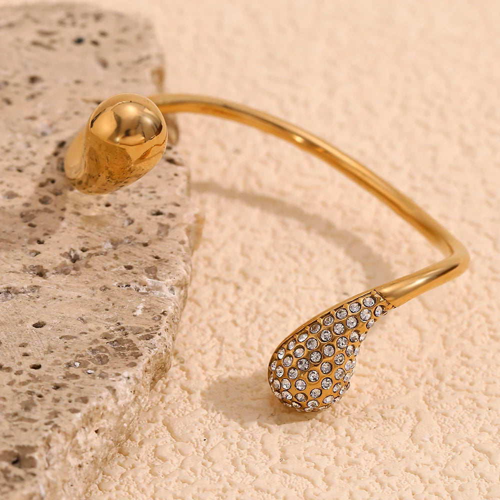 Rhinestone Droplet Adjustable Bracelet